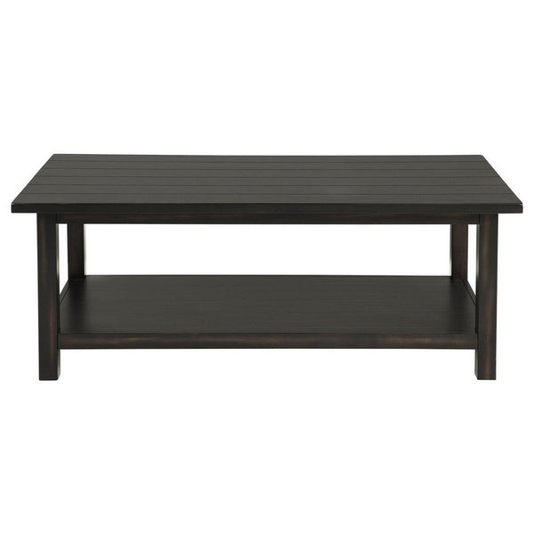 Ayne Coffee Table, 1 Bottom Shelf, Classic Black Wood Frame, 47 Inch -BM329198