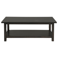 Ayne Coffee Table, 1 Bottom Shelf, Classic Black Wood Frame, 47 Inch -BM329198