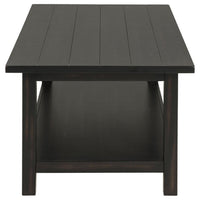 Ayne Coffee Table, 1 Bottom Shelf, Classic Black Wood Frame, 47 Inch -BM329198
