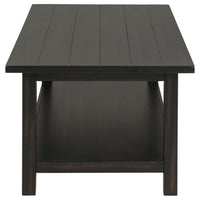 Ayne Coffee Table, 1 Bottom Shelf, Classic Black Wood Frame, 47 Inch -BM329198