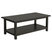 Ayne Coffee Table, 1 Bottom Shelf, Classic Black Wood Frame, 47 Inch -BM329198