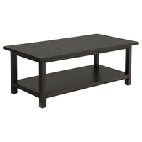 Ayne Coffee Table, 1 Bottom Shelf, Classic Black Wood Frame, 47 Inch -BM329198