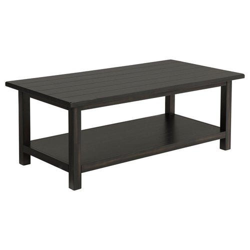 Ayne Coffee Table, 1 Bottom Shelf, Classic Black Wood Frame, 47 Inch -BM329198