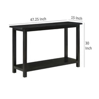 Ayne Console Table, 1 Bottom Shelf, Classic Black Wood Frame, 47 Inch -BM329199