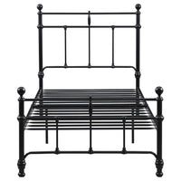 Nevy Twin Size Bed, Classic Intricate Detailed Black Metal Open Frame -BM329231