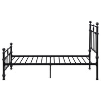 Nevy Twin Size Bed, Classic Intricate Detailed Black Metal Open Frame -BM329231