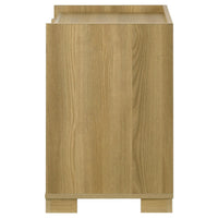 Hyle Nightstand, 2 Drawers, 24 Inch Modern Natural Brown and White -BM329248