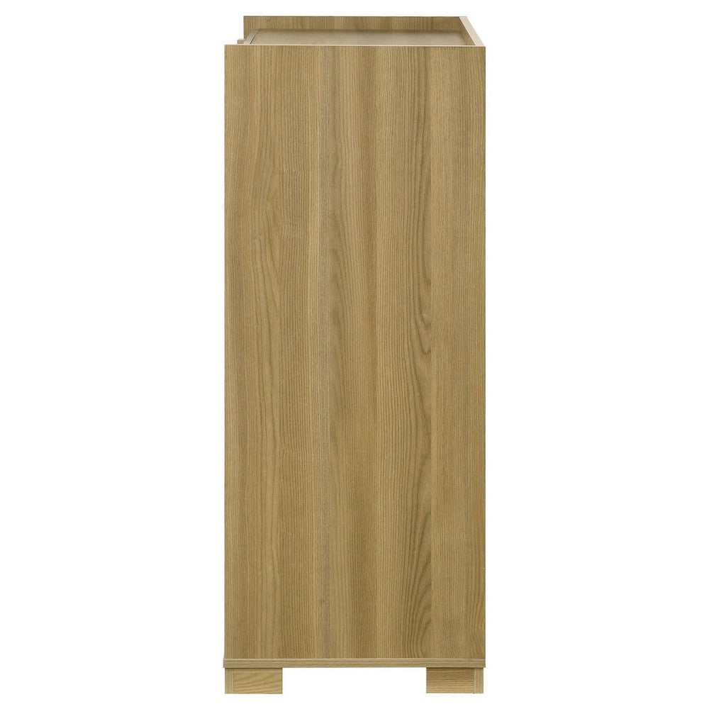 Hyle Tall Dresser Chest, 4 Drawers, Modern Natural Brown and White -BM329250