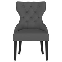 Aney Dining Side Chair, Curved Barrel Design, Gray Fabric, Black Wood -BM329272