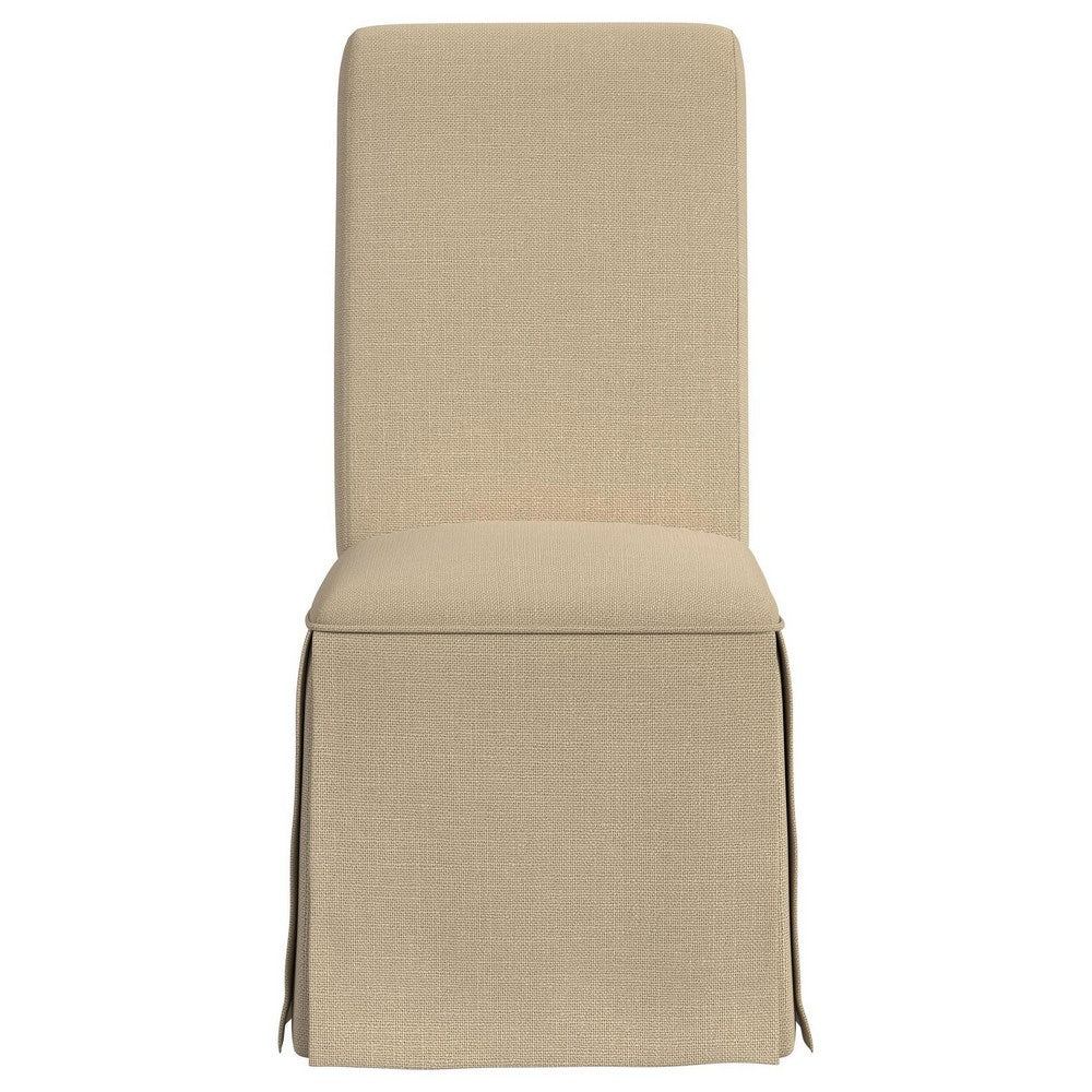 Shaw Dining Chair Set of 2, Tall Rolled Back and Skirted Base, Beige -BM329275