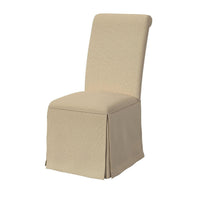 Shaw Dining Chair Set of 2, Tall Rolled Back and Skirted Base, Beige -BM329275
