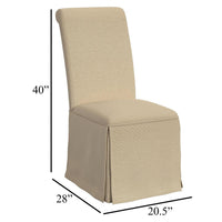 Shaw Dining Chair Set of 2, Tall Rolled Back and Skirted Base, Beige -BM329275