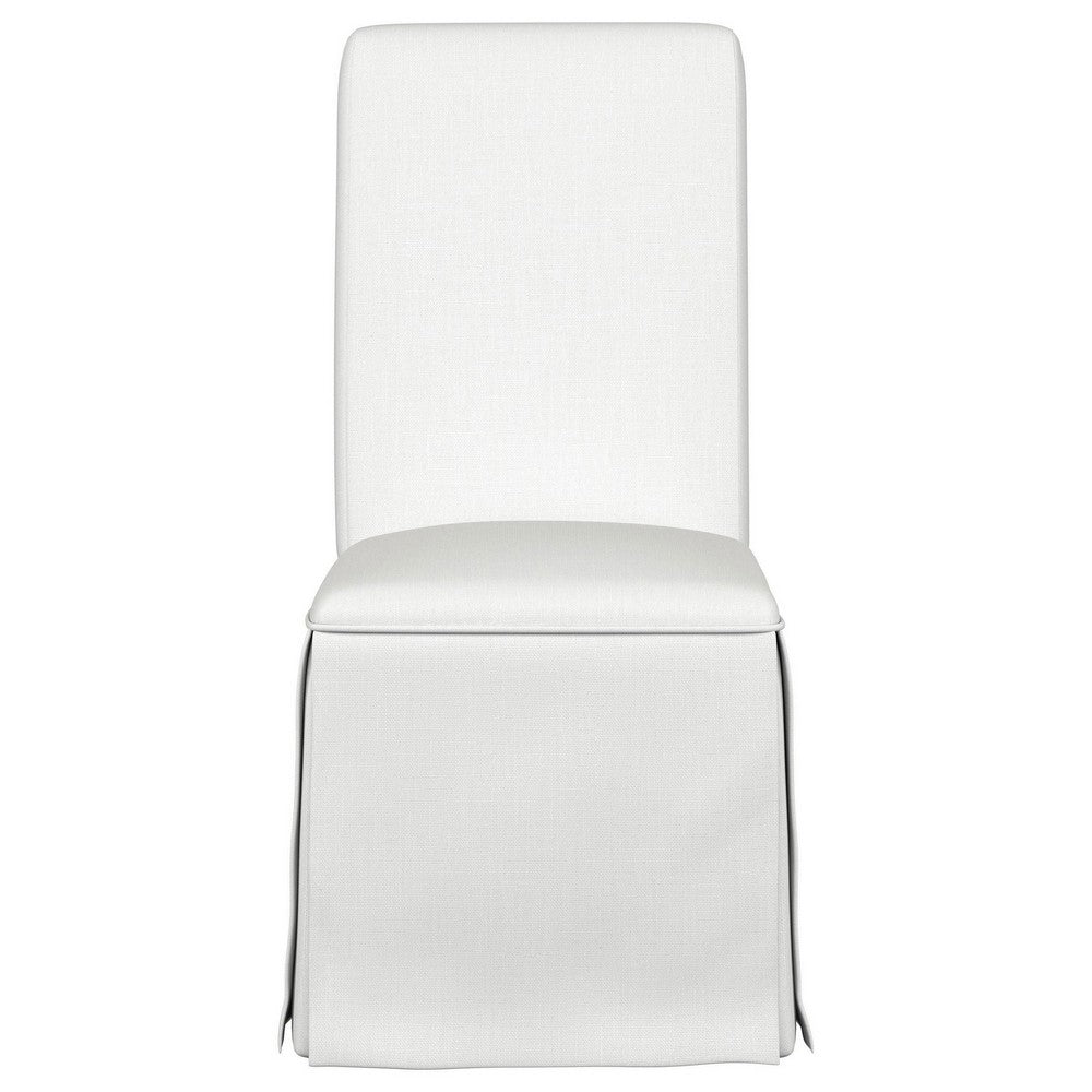 Shaw Dining Chair Set of 2, Tall Rolled Back and Skirted Base, White -BM329276