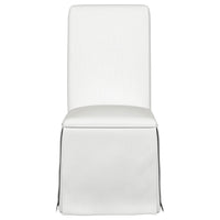 Shaw Dining Chair Set of 2, Tall Rolled Back and Skirted Base, White -BM329276