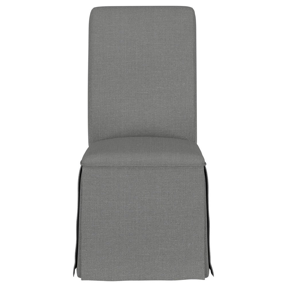Shaw Dining Chair Set of 2, Tall Rolled Back and Skirted Base, Gray -BM329277