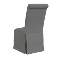 Shaw Dining Chair Set of 2, Tall Rolled Back and Skirted Base, Gray -BM329277