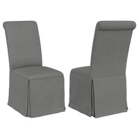 Shaw Dining Chair Set of 2, Tall Rolled Back and Skirted Base, Gray -BM329277