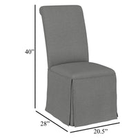 Shaw Dining Chair Set of 2, Tall Rolled Back and Skirted Base, Gray -BM329277