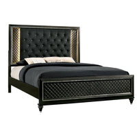 Ko Four Piece Eastern King Size Bedroom Set, Two Tone Gray and Black Trims -  BM329292