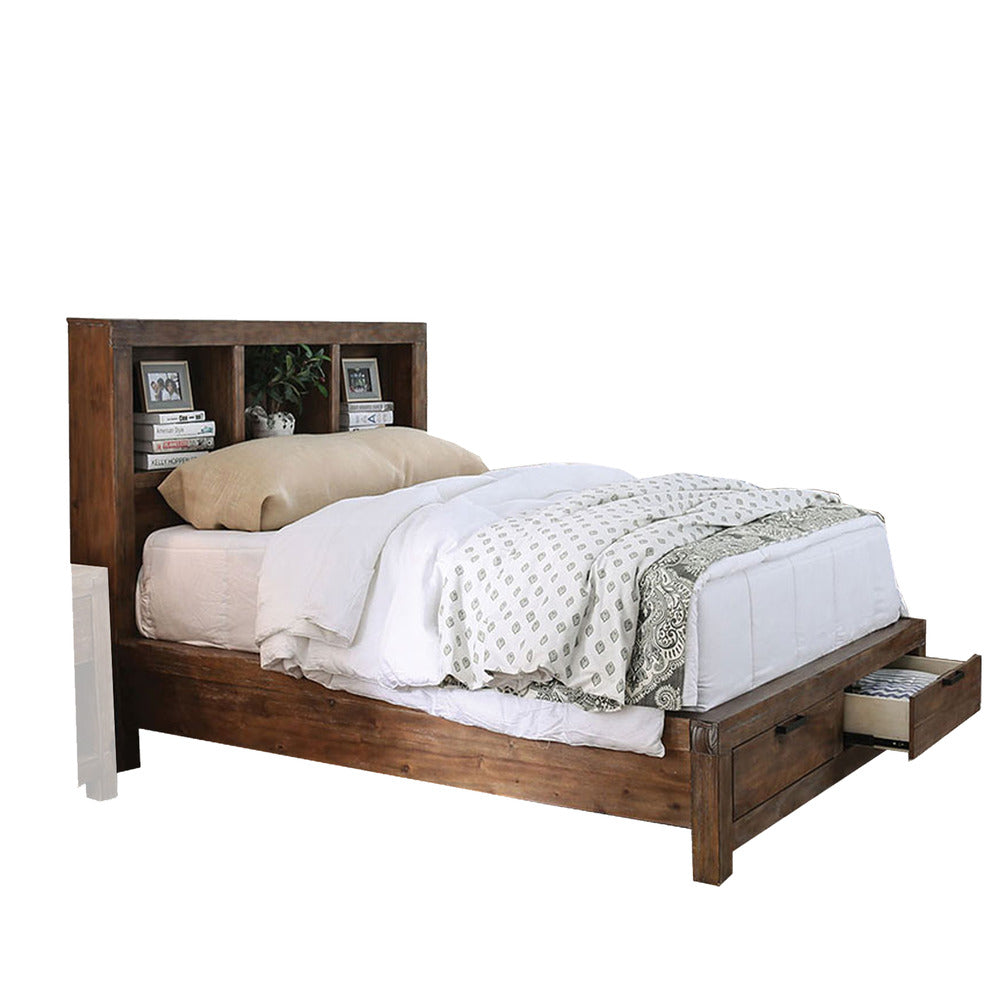 Fo Four Piece Eastern King Size Solid Wood Bedroom Set, Brown - BM329295