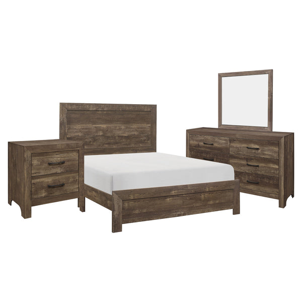 Bo Four Piece Queen Size Bedroom Set, Brown - BM329296