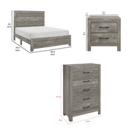 Eb Three Piece Full Size Bedroom Set, Farmhouse Style, Gray, Black - BM329297