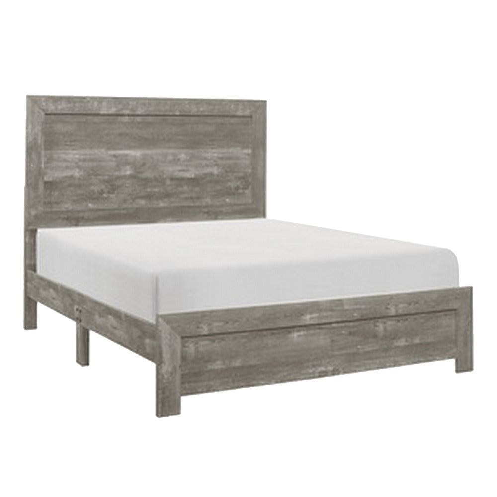 Eb Four Piece Queen Size Bedroom Set, Farmhouse Style, Gray, Black - BM329298