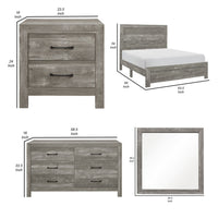 Eb Four Piece Queen Size Bedroom Set, Farmhouse Style, Gray, Black - BM329298