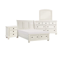 Ben Four Piece Queen Size Bedroom Set, Transitional Style, White, Bronze - BM329299