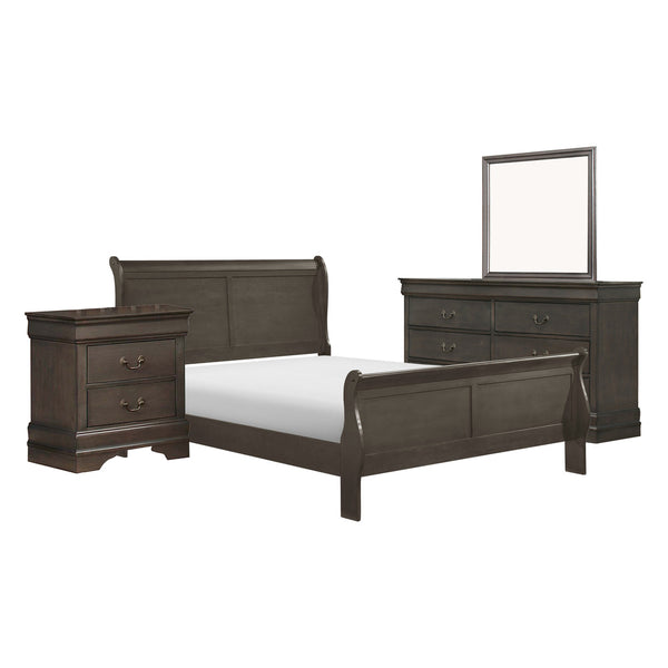 Ve Four Piece Queen Size Bedroom Set, Transitional Style, Stained Gray Finish - BM329301