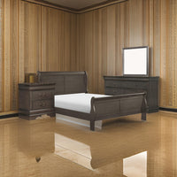 Ve Four Piece Queen Size Bedroom Set, Transitional Style, Stained Gray Finish - BM329301