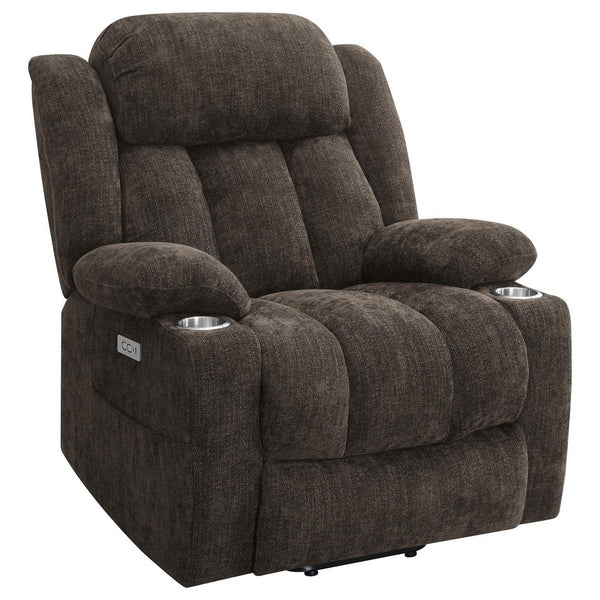 Limi Power Lift Recliner Chair, Dark Brown, USB Port, Cupholders -BM329617