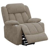 Limi Power Lift Recliner Chair, Camel Brown, USB Port, Cupholders -BM329618