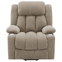 Limi Power Lift Recliner Chair, Camel Brown, USB Port, Cupholders -BM329618