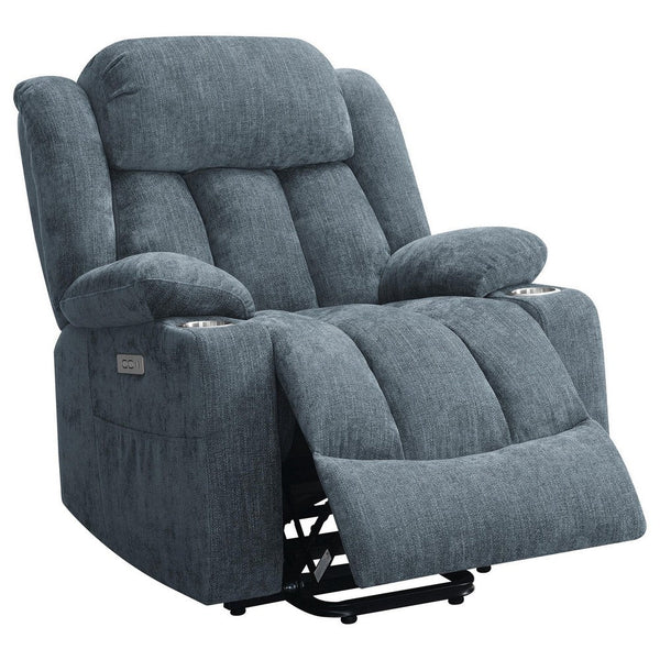 Limi Power Lift Recliner Chair, Slate Blue, USB Port, Cupholders -BM329620