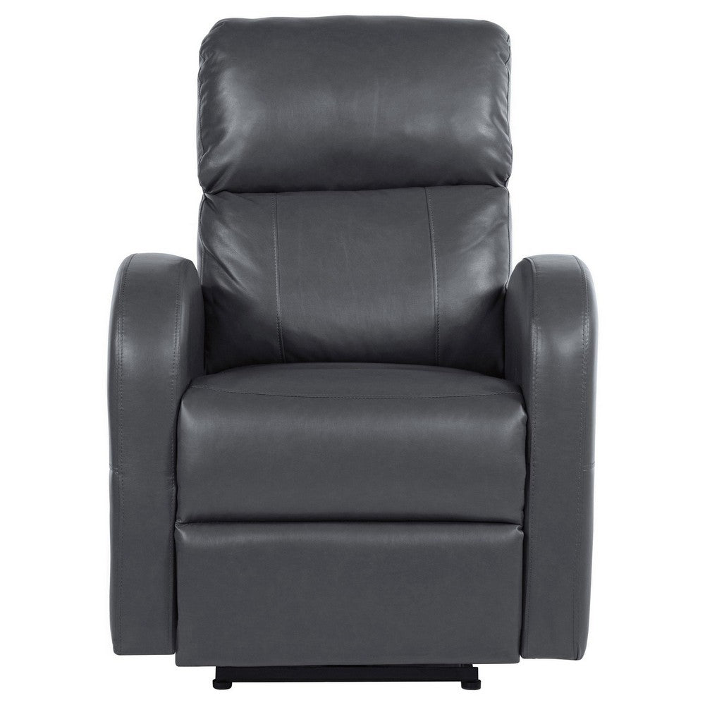 Nami Power Recliner Chair, Rich Gray Faux Leather, Plush Pillow Back -BM329621
