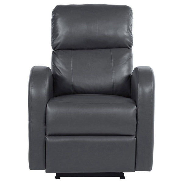 Nami Power Recliner Chair, Rich Gray Faux Leather, Plush Pillow Back -BM329621