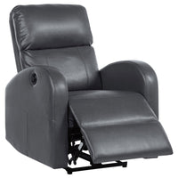 Nami Power Recliner Chair, Rich Gray Faux Leather, Plush Pillow Back -BM329621
