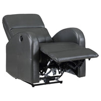 Nami Power Recliner Chair, Rich Gray Faux Leather, Plush Pillow Back -BM329621