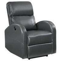 Nami Power Recliner Chair, Rich Gray Faux Leather, Plush Pillow Back -BM329621