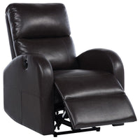 Nami Power Recliner Chair, Plush Cushioned Espresso Brown Faux Leather -BM329622