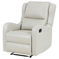 Mayra Manual Recliner Chair, English Arms, Plush Ivory Faux Leather -BM329623