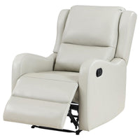 Mayra Manual Recliner Chair, English Arms, Plush Ivory Faux Leather -BM329623
