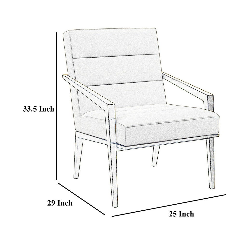Kiara Accent Chair, Channel Tufted Dark Gray Fabric, Gold Metal Frame -BM329625