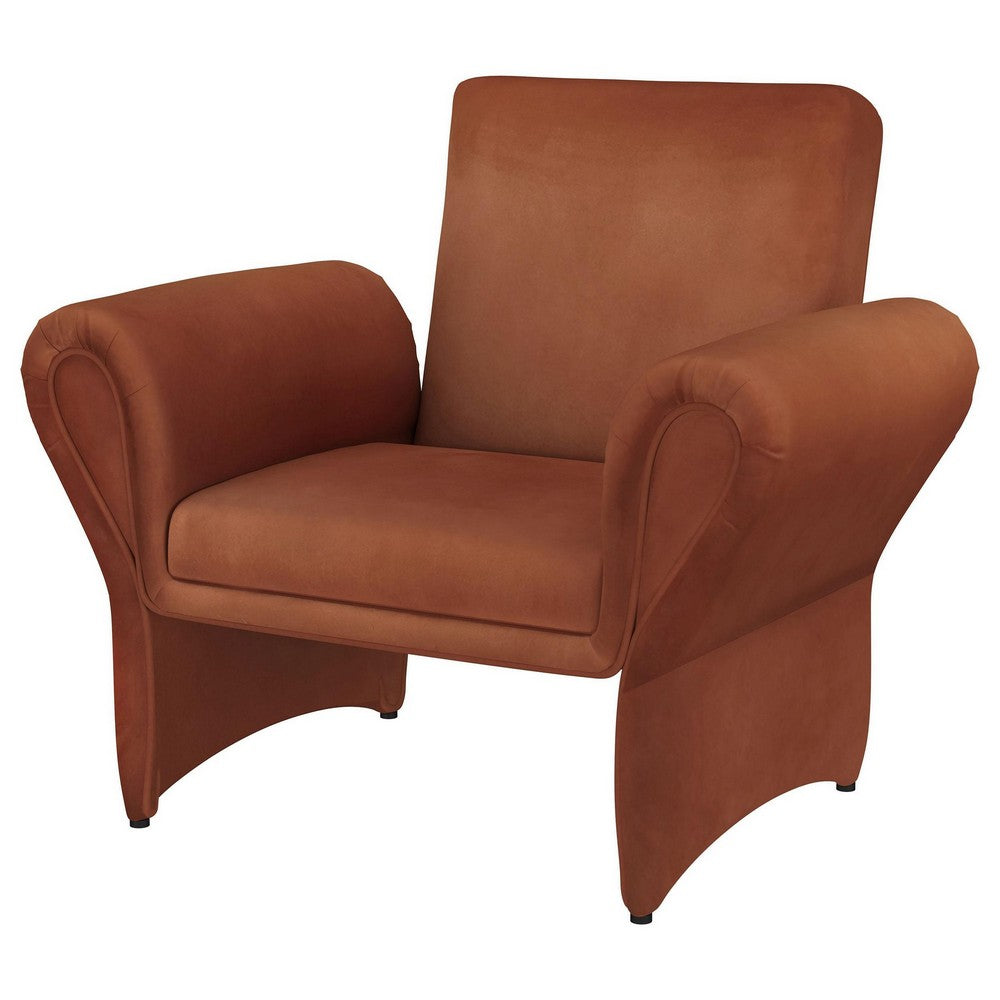 Lione Accent Armchair, Contemporary Rolled Flared Arms, Rust Brown -BM329626