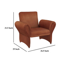 Lione Accent Armchair, Contemporary Rolled Flared Arms, Rust Brown -BM329626