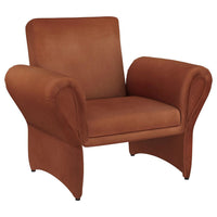 Lione Accent Armchair, Contemporary Rolled Flared Arms, Rust Brown -BM329626
