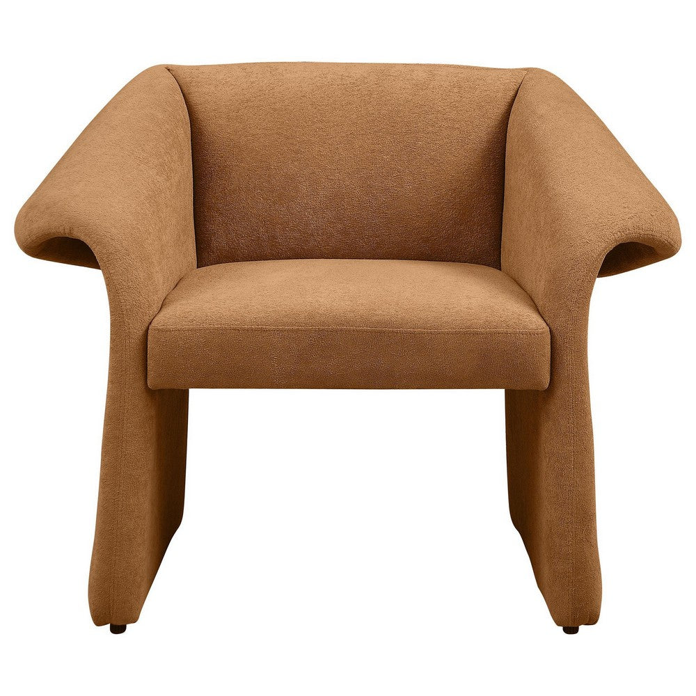 Allena Accent Chair, Contemporary Sloped Arms, Honey Orange Fabric -BM329627