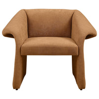 Allena Accent Chair, Contemporary Sloped Arms, Honey Orange Fabric -BM329627