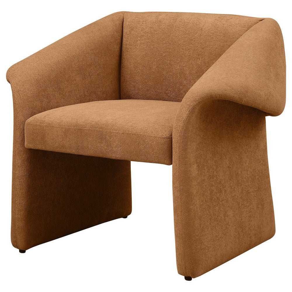Allena Accent Chair, Contemporary Sloped Arms, Honey Orange Fabric -BM329627